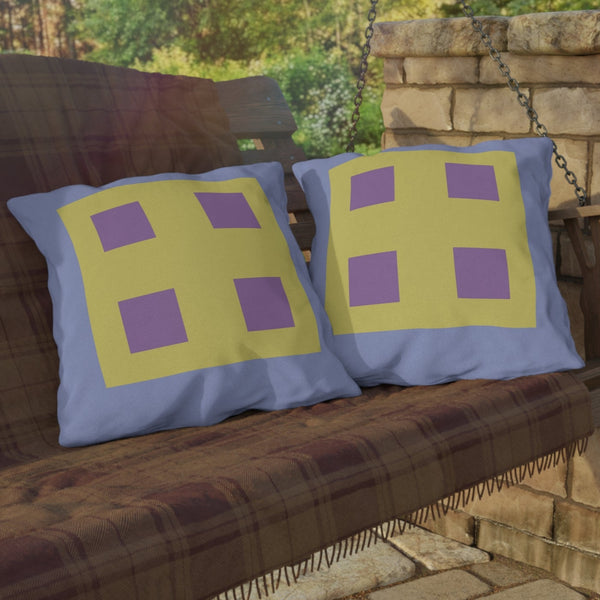 Pastel Blue & Purple Indoor Outdoor Throw Pillow