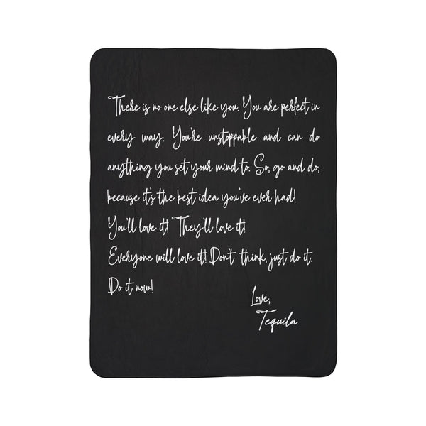 Love Letter Funny Tequila Gift Plush Sherpa Blanket