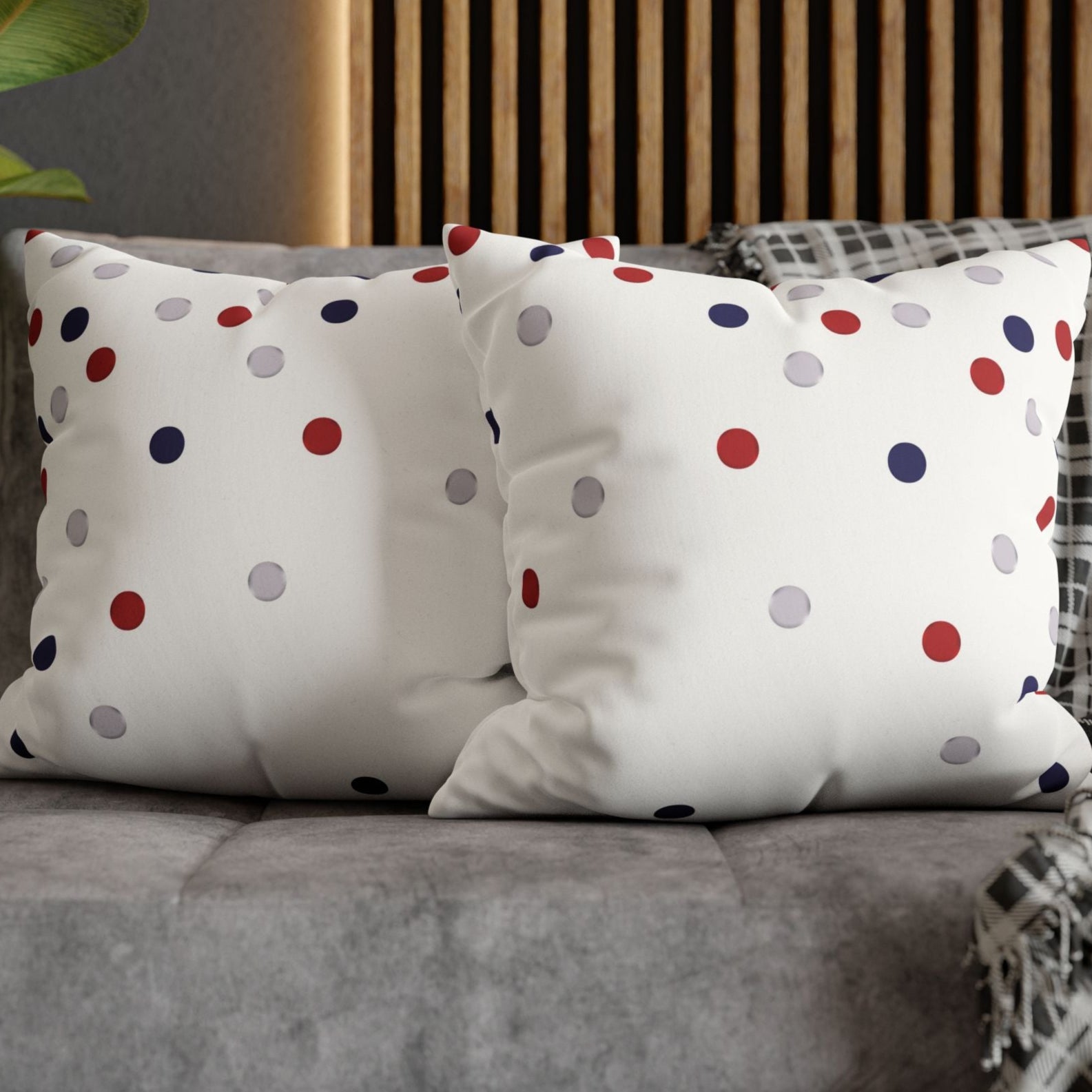 Patriotic Polka Dots American Chic Soft Throw Pillow Cover