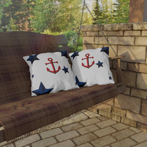 throw pillow with 'Anchor & Stars Patriotic' design