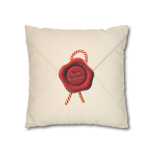 throw pillow with 'Cute Santa Mail Reversible Christmas Cover' design