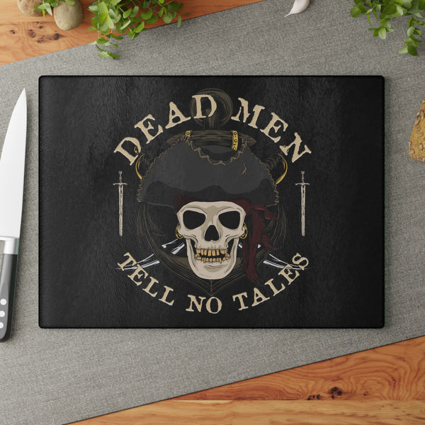Pirate Skull Cooking Gifts for Men Glass Cutting Board
