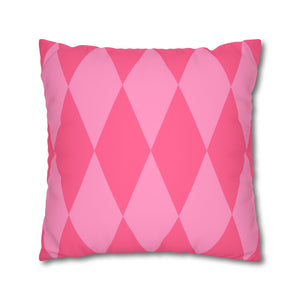 Reversible Pink Spring Harlequin Pillow Cover