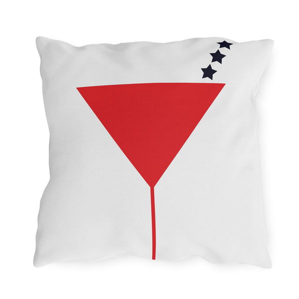 Red White Blue Martini July 4th Reversible Outdoor Indoor Pillow
