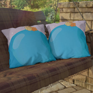 Blue Christmas Pillow Outdoor Pillow Holiday Decor