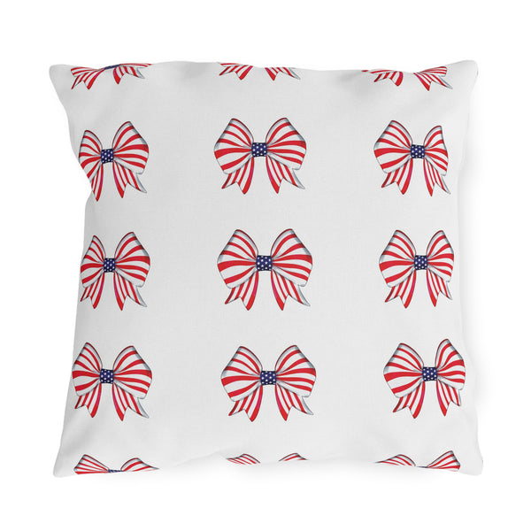 Red White & Blue Indoor Outdoor July 4th Throw Pillow
