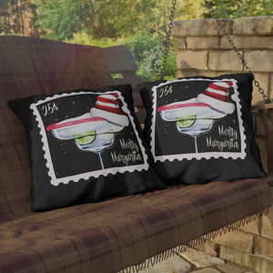 throw pillow with 'Merry Margarita Holiday Decor' design