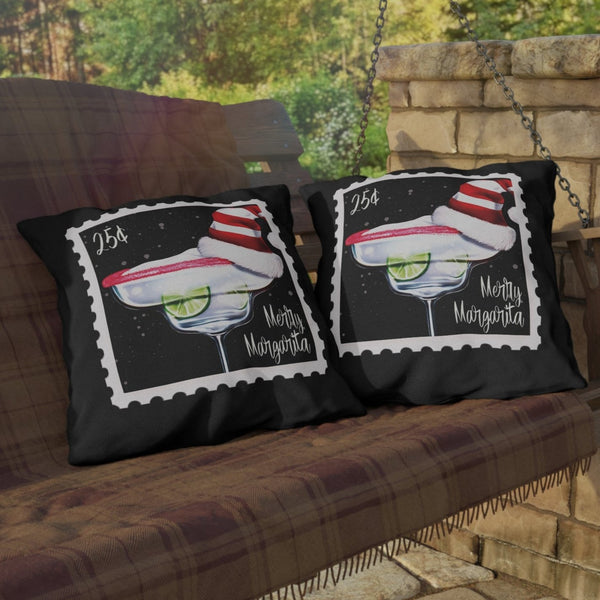 Indoor Outdoor Throw Pillow Merry Margarita Holiday Decor