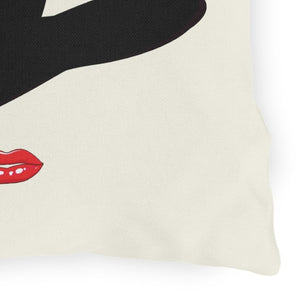 throw pillow with 'Glam Witch Outdoor Indoor' design