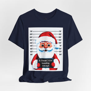Arrested Santa Mug Shot Funny Christmas T-Shirt