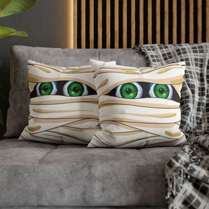 throw pillow with 'Funny Mummy Halloween Soft Cover' design