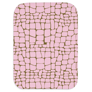 soft sherpa blanket with 'Pink & Brown Crocodile Print' design
