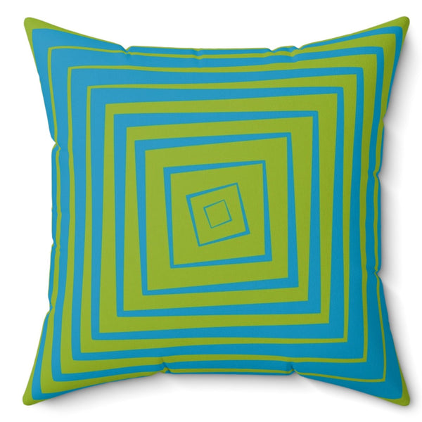 Blue & Green Reversible Retro Throw Pillow