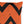 Orange pillow with black zigzag pattern on a white background