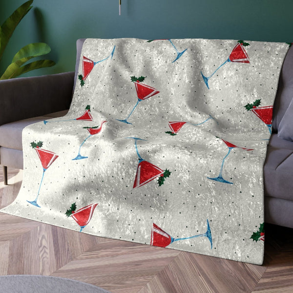 Martini Party Festive Christmas Throw Blanket