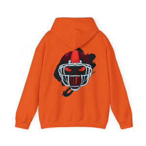 Forest green hoodie with 'Va Tech Football Sandman' design on a plain background