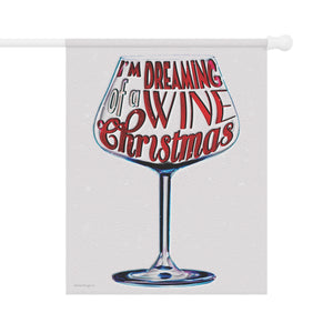 Garden flag with 'Wine Lovers Funny Christmas' design