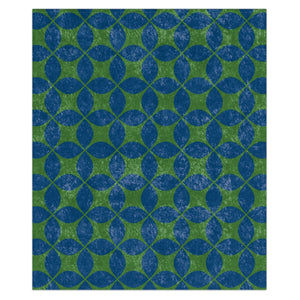 Blue & Green Art Deco Decorative Throw Blanket
