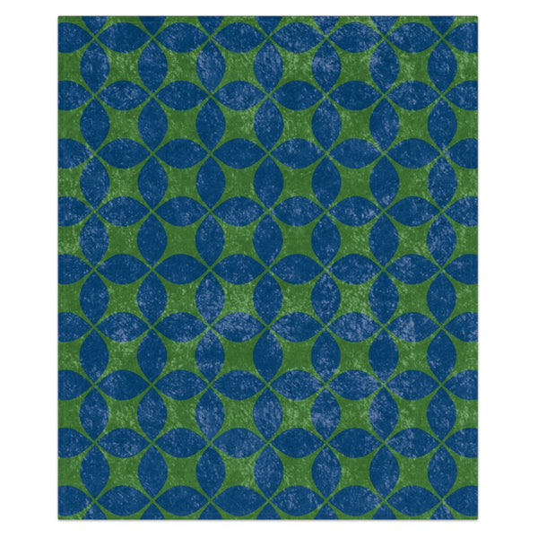 Blue & Green Art Deco Decorative Throw Blanket