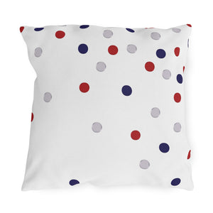 throw pillow with 'Patriotic Polka Dot American Chic Accent' design
