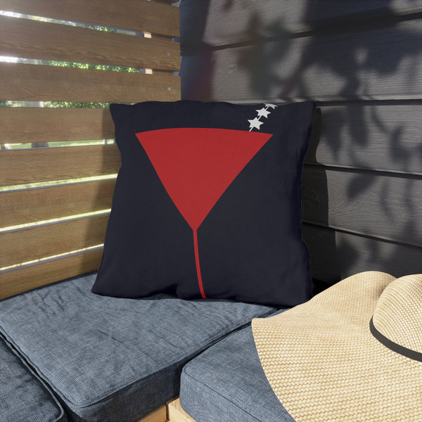 Red White Blue Martini July 4th Reversible Outdoor Indoor Pillow