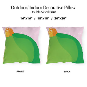 Christmas Outdoor Pillow Green Ornament Holiday Throw Pillow