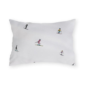 Chic Skiers Indoor Outdoor Patio Pillow