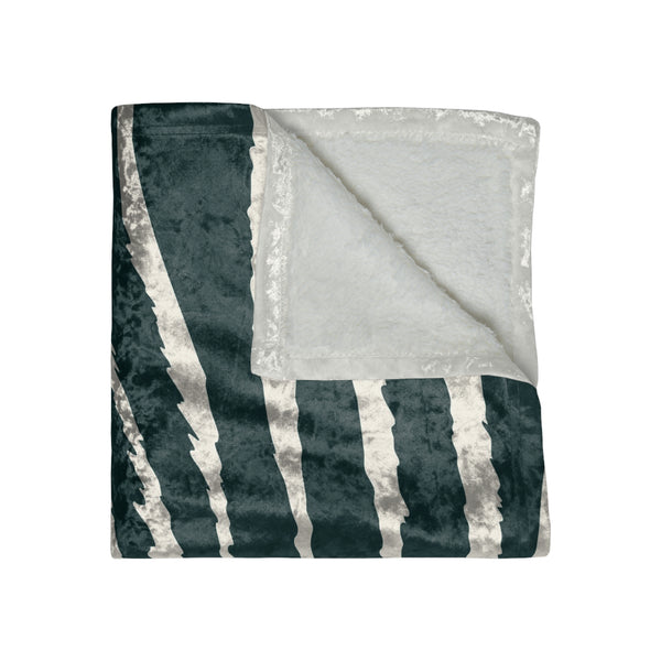 Green and White Tiger Print Decorative Throw Blanket