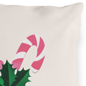 throw pillow with 'Pink Candy Cane Durable Outdoor' design