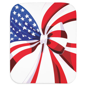 Soft sherpa blanket with 'Little Patriot 4th of July' design