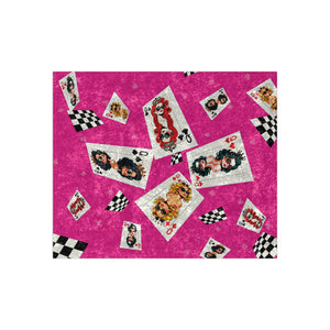 Card Deck Queens Pink Decorative Throw Blanket