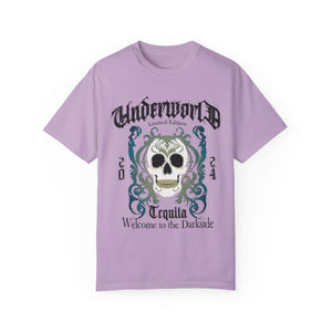 Black t-shirt with 'Tequila Lovers Sugar Skull' design on a white background
