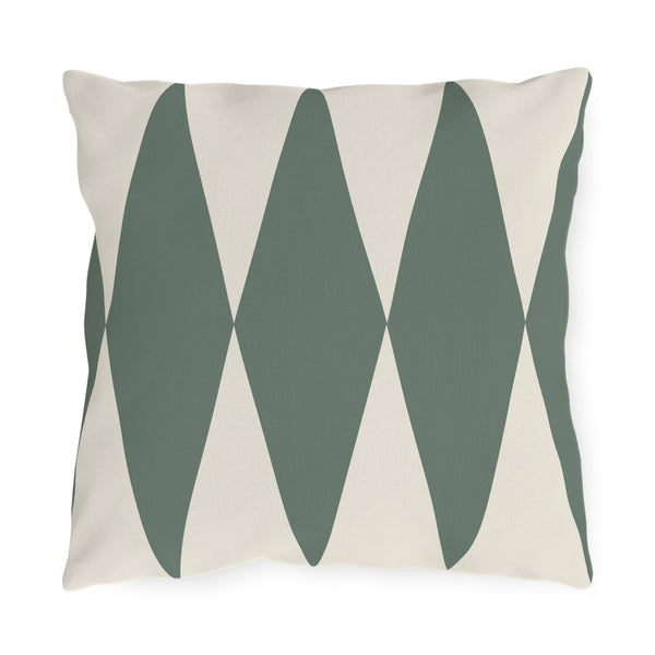 Green Ivory Diamond Indoor Outdoor Throw Pillow