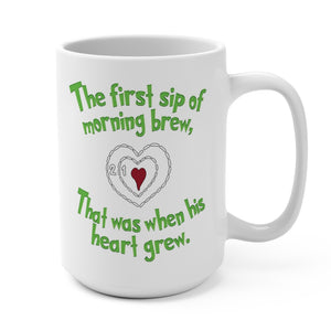 Grinch heart Christmas valentines coffee mug