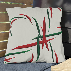 Red green candy canes holiday throw pillow
