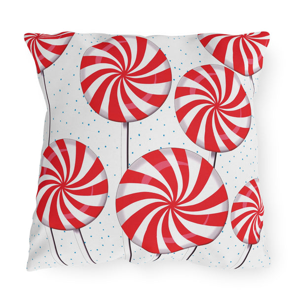 Candy Cane Reversible Indoor Outdoor Christmas Throw Pillow