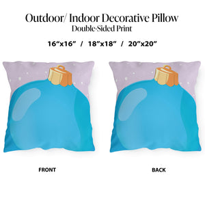 Blue Christmas Pillow Outdoor Pillow Holiday Decor