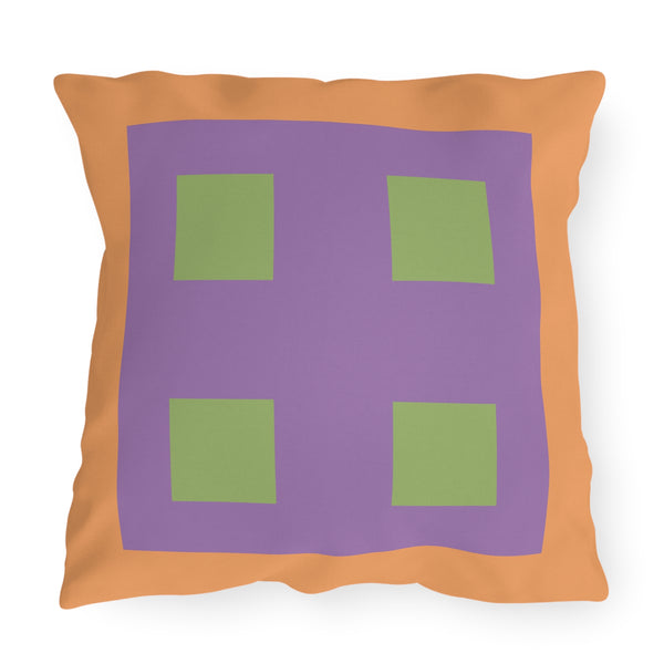 Pastel Orange Green Purple Indoor Outdoor Pillow