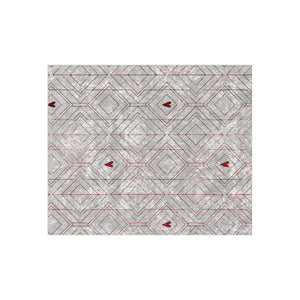 White Art Deco Hearts Valentines Throw Blanket