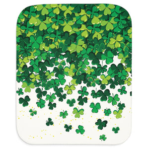 soft sherpa blanket with 'Lucky Shamrocks St. Patrick's Day' design