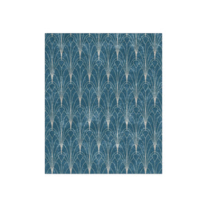 Teal Blue Art Deco Decorative Throw Blanket