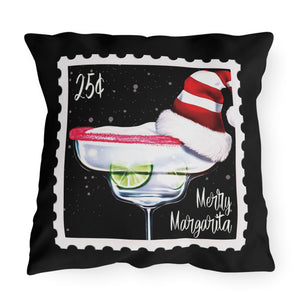 throw pillow with 'Merry Margarita Holiday Decor' design