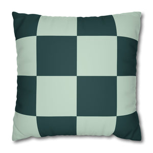 Checkered green decorative throw pillow cover design trends 2025