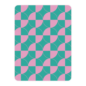 Pastel Pink & Mint Green Geometric Sherpa Throw Blanket