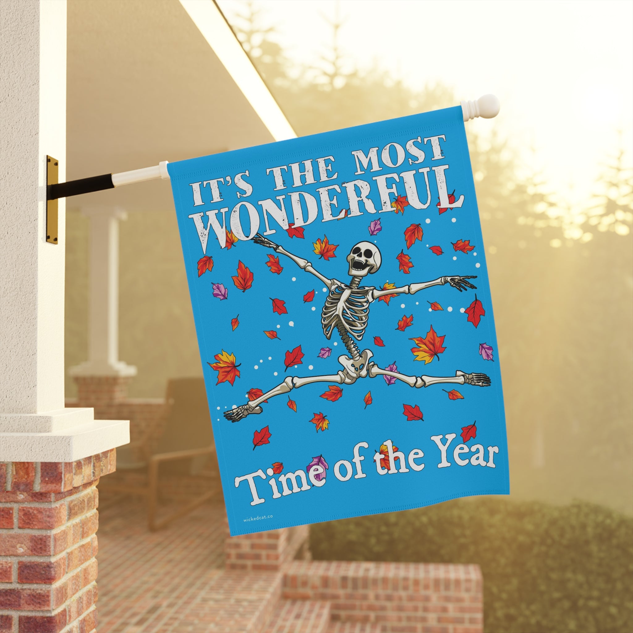 Fall Lovers Funny Halloween Skeleton Yard Flag