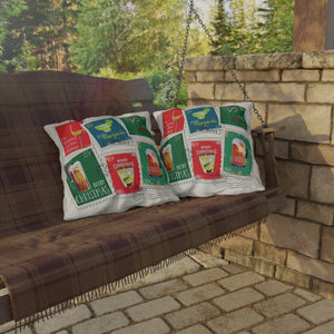 throw pillow with 'Christmas Cocktails Holiday' design