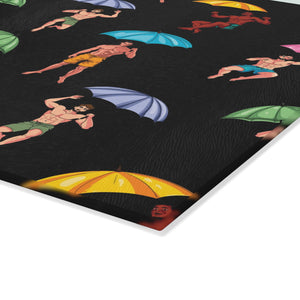 It's Raining Men Glass Cutting Board