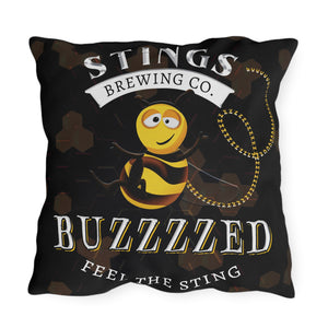 throw pillow with 'Brewery Bee Spring' design