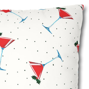 throw pillow with 'Martini Party Cover Holiday' design