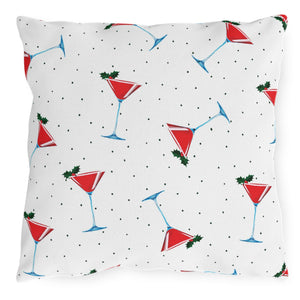 throw pillow with 'Martini Outdoor Holiday Cocktail Decor' design